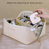 IMCUZUR Travel Makeup Bag Cosmetic Organizer for Women, Portable Skincare Bag for Traveling, Waterproof PU Leather Wide Open Make up Bag (White)...