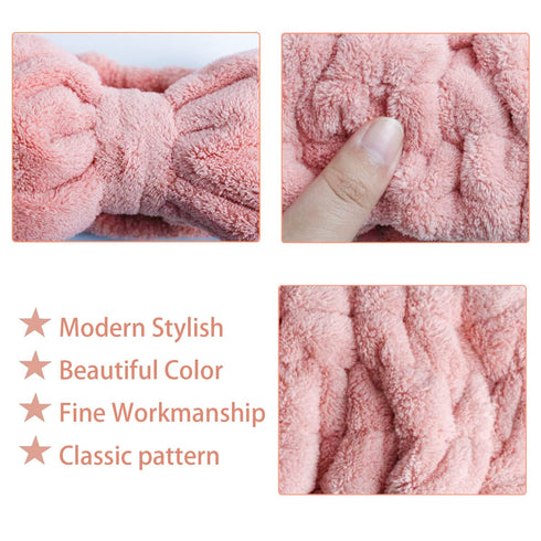 3 Packs Microfiber Spa Headbands for Face Washing, Bow Makeup Hair Bands Wide Facial Towel Head Bands for Women Girls Skincare...