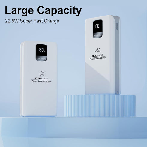 Portable Charger, 22.5W, 20000mAh, USB C, Power Bank, Fast Charging, LED Display Phone Charger, 3 Output 3 Input with Flash Light, High Capacity, ...