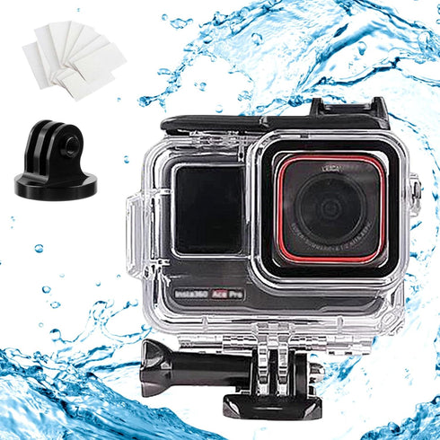 Waterproof Housing Dive Case Compatible for Insta 360 Ace Pro, 60M/196FT Underwater Protective Shell Case Housing with Anti-Fog Pads and Adpter Mo...