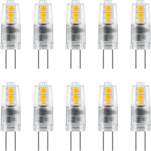 G4 LED Bulb 12V AC/DC, 1.5W(20W Equivalent), JC Bi-Pin Landscape Light Bulbs, Non-Dimmable, Warm White 3000K, 10-Pack...