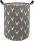KUNRO Large Sized Storage Basket Waterproof Coating Organizer Bin Laundry Hamper for Nursery Clothes Toys (Grey deer)...