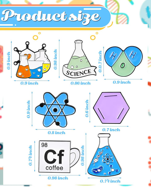 Taiyin 14 Pcs Science Pin Set for Kids Cute Enamel Lapel Pin Lab Pins Cartoon Scientist Science Pins Lapel Laboratory Alloy Brooch Pin for Badges ...