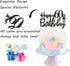 Black Glitter Happy 60th Birthday Cake Topper for Women Men, Hello 60th Anniversary, Cheers to 60 Years Party Decorations...