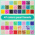 2400pcs Pearl Beads, beads, 47 Colors beads for beacelets, Multicolor Bracelet Making Kit Round beads for Jewelry Making with Elastic String, DIY ...