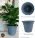 The HC Companies 7 Inch Sedona Round Self Watering Planter - Small Decorative Lightweight Plastic Plant Pot for Indoor Outdoor Plants Flowers Herb...