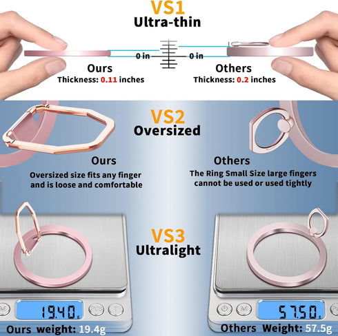 Portable Magnetic Ring Holder for iPhone 15 14 13 12 Series, Strong Magnetic Finger Phone Grip Stand for MagSafe case, Phone Kickstand Pink......