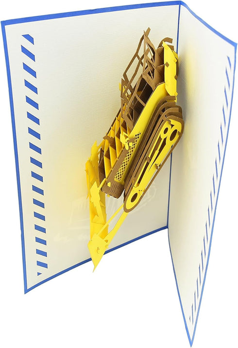 PopLife Bulldozer Fathers Day Pop Up Greeting Card for All Occasions - Father's Day, Happy Birthday, Graduation, Retirement - Machinery Buffs, Con...