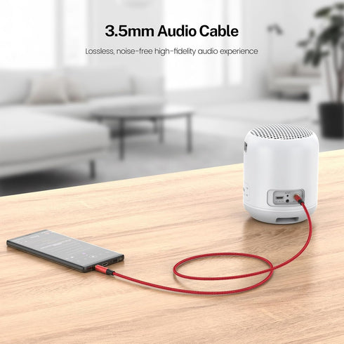 MOSWAG 1.64FT/0.5M 3.5mm Audio Aux Jack Cable to 3.5mm Aux Cable Male to Male Aux Cord Nylon Braided Stereo Jack Cord for Phones,Headphones,Speake...