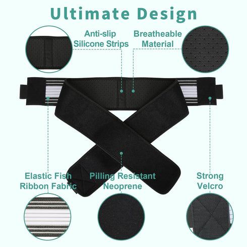 PHOSHO Sacroiliac Si Belt for Women - Si Joint Belt for Men - Adjustable Sciatica Pain Relief Belt Medium Large Size...