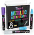Timart Metallic 8 Pack Liquid Chalk Markers, Bold Wet & Dry Erase Marker Pens for Chalkboards Signs, Blackboards, Windows, Glass- 6mm Reversible T...