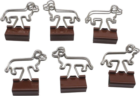 Dachshund Shaped Binder Clips 25 Count Bag Small 23mm Office Gift (Brown)...