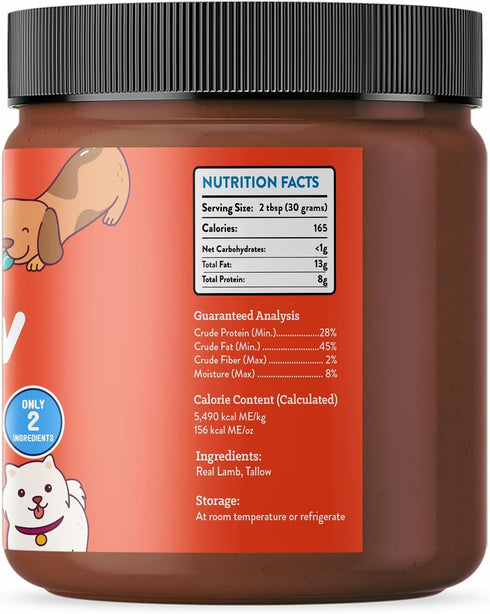 Visionary Pet Foods Meat Spread for Dogs - Lamb Recipe - The Healthy Dog Treat - Alternative to Dog Peanut Butter - Use on a Dog Food Mat - Dog Tr...
