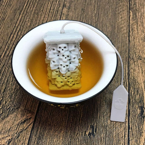 Tea Strainer,Silicone Detachable Tea Leaf Filter Diffuser with, Unique Skull Shape Loose Leaf Tea Infuser for Grain Tea Cups, Mugs, and Pots...