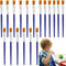 20 PCS Small Kids Paint Brushes 4.1 Inch Flat Tip Paint Brushes with Round Acrylic Paint Brushes Set Craft Brushes for Detail Painting Kids Classr...