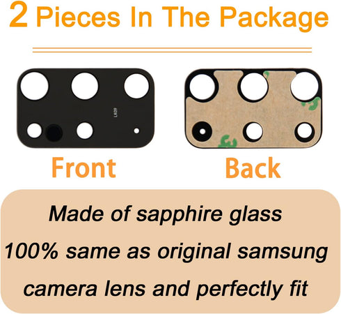 2pcs Rear Camera Glass Lens Replacement with Adhesive & Repair Toolkit & Back Camera Cover for Samsung S20 Plus...