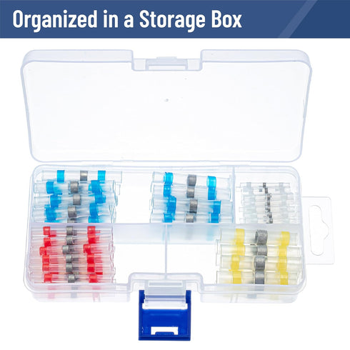 Bates- Solder Seal Wire Connectors, 100 pcs, Solder Connectors with Heat Shrink Butt Connectors, Waterproof Solder Wire Connectors Heat Shrink Wir...