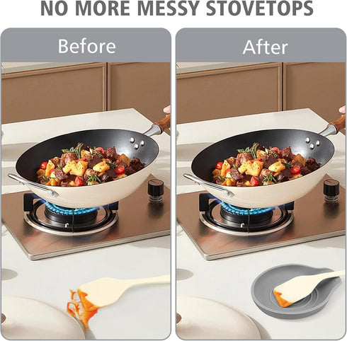 Silicone Spoon Rest for Stove Top - BPA-Free, Heat-Resistant Spoon Holder - Spoon Rest for Kitchen Counter - Large Cooking Utensil Rest for Spoons...