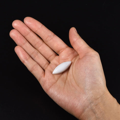 MECCANIXITY Magnetic Stirrer Mixer Stir Bar Rod 30mm(1.18") x10mm Olive Shape Coating Magnet White for Laboratory 2Pcs...