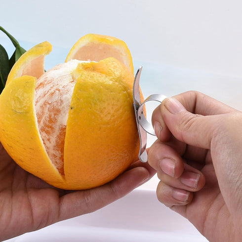 Silver Stainless Steel Orange Peeler Lemon Fruit Peeler Skin Remover Orange Parer Peeling Fruit Tool Kitchen Accessories Orange Peeler Machine Man...
