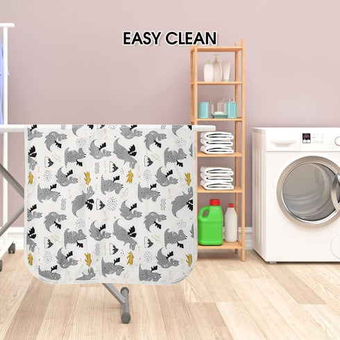 Baby Diaper Changing Pad, 21 5/8" x 31.5" Waterproof Changing Pad Liners - Reusable Soft and Absorbent Portable Changing Mat(Grey Dinosaur1PCS)...