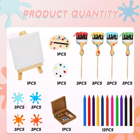 Taiyin Art Cake Decorations Paint Brush Cupcake Toppers Art Paint Cake Topper Artboard Palette Cake Topper Artist Themed Cake Decor for Girl Boy K...