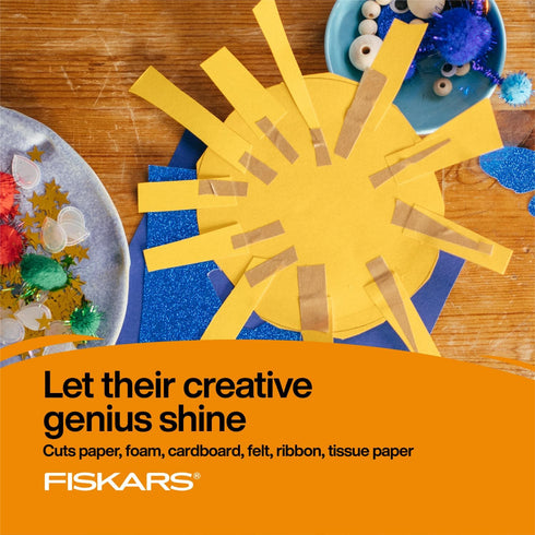 Fiskars 5" Softgrip Left-Handed Pointed-Tip Scissors for Kids Ages 4+ - Left-Handed Scissors for School or Crafting - Back to School Supplies - Bl...