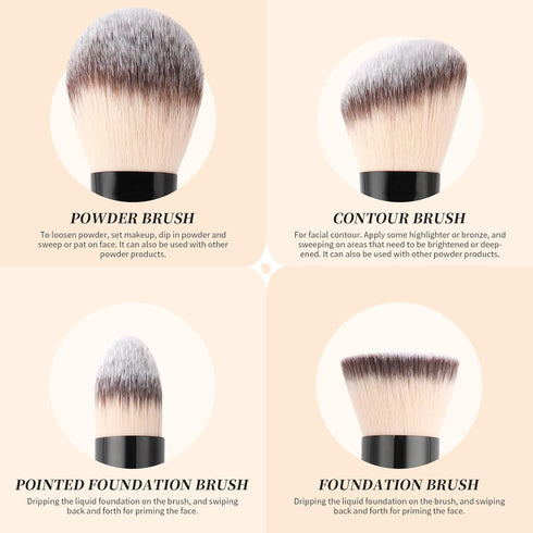 DUcare Makeup Brushes Duo End Foundation Contour Powder and Buffer Brush Bronzer Double Makeup Brush Set 2Pcs black...
