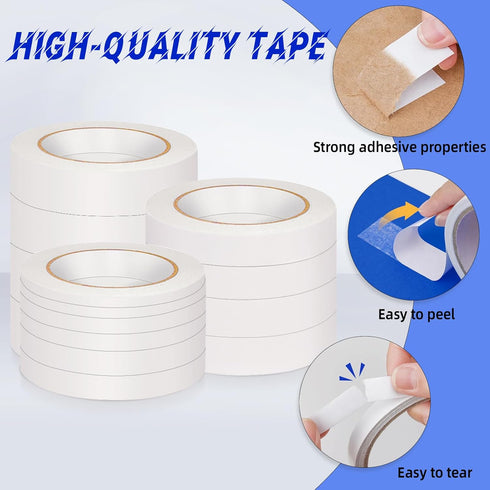 14 Rolls Double Sided Tape for Crafts Scrapbooking Multi-Purpose and Multi-Size Tape for Arts, Photography, Gift Boxes, Card Making, Paper Backing...