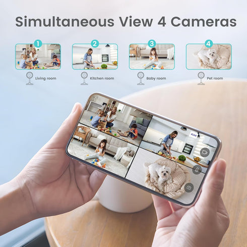 litokam Indoor Camera, Cameras for Home Security with Night Vision, Pet Camera with Phone App, 2K Indoor Security Camera, Motion Detection, 2-Way ...