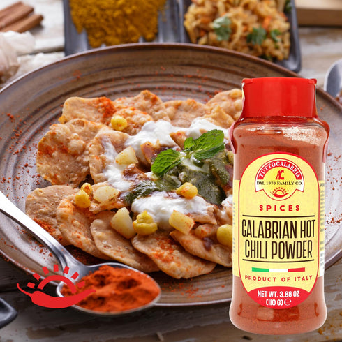 TUTTOCALABRIA Calabrian, Chili Powder, Hot, Shaker, 110 g, 3.88 oz All Natural, Non-GMO, Product of Italy...