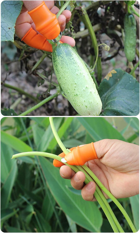 Fruit and Vegetable Picking Potted Plants Trim Silicone Thumb Knife Set Picking Portable Knife Garden Tools (1)...