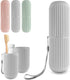 Travel Case for Toothbrush, Toothpaste and Makeup Brushes, Toothbrush holders travel. Portable Holder for Home, School, Camping and Bathroom(Grey)...