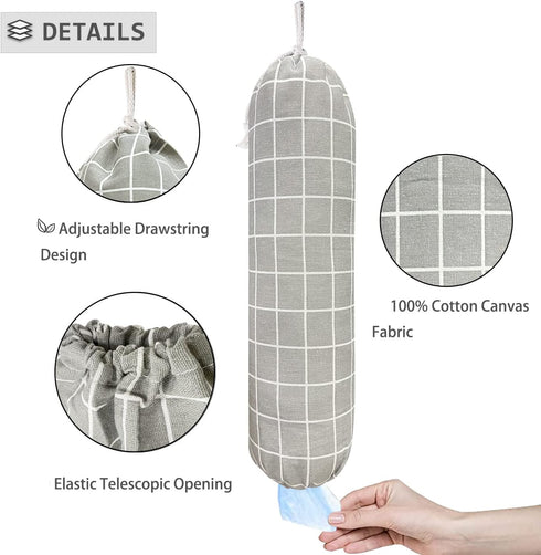 SYIPO Plastic Bag Holder, Wall Mount Organizer, Shopping Bags Carrier, Washable Large Grocery Storage Dispenser for Home Kitchen Travelling, Free ...