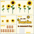 92 Pcs Summer Sunflower Bulletin Board Decorations Sun Flower Cutouts with Growth Spring Yellow Flower Bulletin Board Set for Classroom Window Wal...