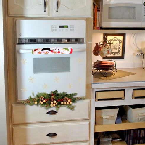 OurWarm Christmas Refrigerator Handle Covers Set of 3, Christmas Kitchen Decor Snowman Fridge Handle Cover Appliance Handle Covers for Christmas Decorations