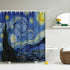 IcosaMro Starry Night Shower Curtain for Bathroom with Hooks, V. Gogh Stars Art Decorative Long Cloth Fabric Shower Curtain Bath Decorations - 71W...