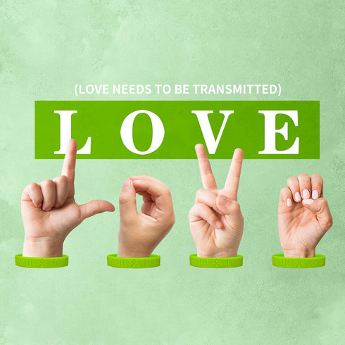 Lime Green Ribbon 50 Pcs Silicone Bracelets Bulk Childhood Mental Health Awareness Products Dysthymic Disorder Lymphoma Lyme Disease Awareness Rub...
