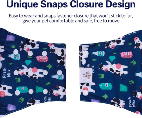 CuteBone Washable Dog Diapers Male with Snaps Reusable Doggie Belly Band for Male Dogs Wraps 3pcs a Pack KDM06M...