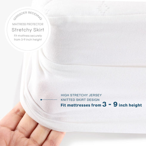 GRSSDER Waterproof Crib Mattress Protector, Extra Soft and Breathable Crib Sheets for Boys and Girls, Extra Thick Toddler Mattress Pad Cover 52 x ...