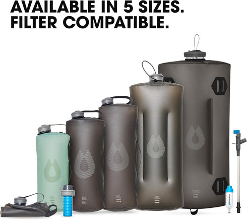 Hydrapak Seeker - Collapsible Water Storage (2L/70oz) - BPA & PVC Free Camping Hydration Reservoir Bag - Sutro Green...