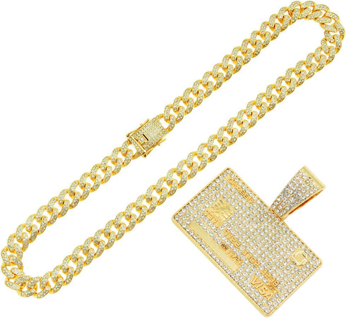 Cuban Link Chain for Men, Miami Mens Chain Silver Gold Plated Bling Necklace Diamond Chain for Men Iced Out Chain Hip Hop Jewelry...