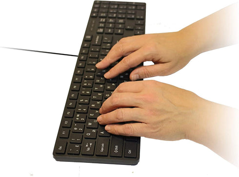 USB Keyboard with Russian English (Cyrillic) Letters/Characters- Full Size Slim Desktop Design...