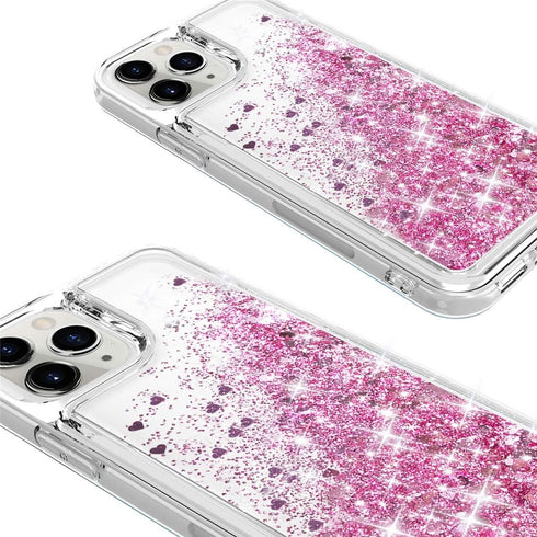 Compatible with iPhone 12 Case and iPhone 12 Pro Case,Bling Flowing Liquid Floating Sparkle Colorful Glitter Waterfall TPU Protective Phone Case 6...