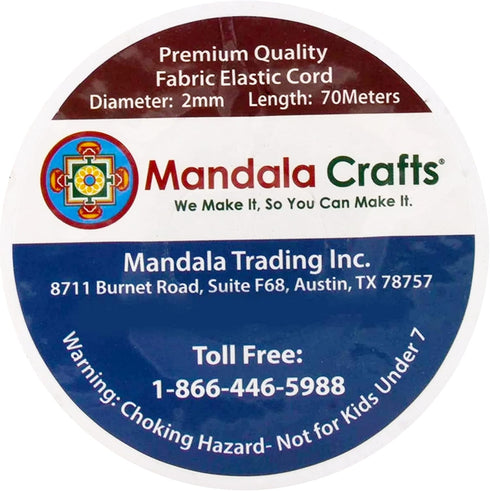 Mandala Crafts 2mm Red Elastic Cord for Jewelry Making - 76 Yds Stretchy Cord Round Elastic Strings for Bracelets Making String - Stretchy String ...