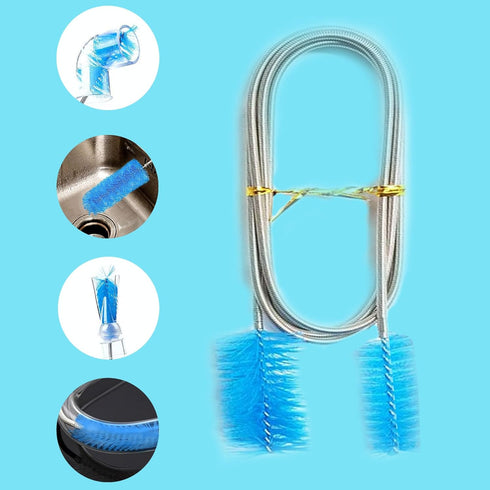 Aquarium Filter Brush Long Brush Flexible Double Ended Bristles Water Pipe Brush Tube Brush for Fish Tank or Home Kitchen...