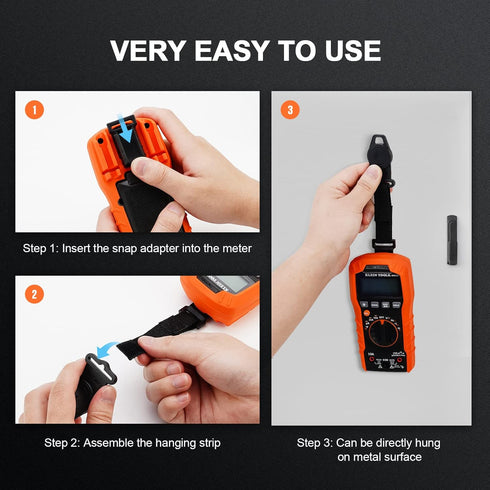 Magnetic Multimeter Hanger Strap Works Compatible with Klein Tool Meters MM400,MM300, CL600, CL700, CL800, CL900,MM600, MM700...
