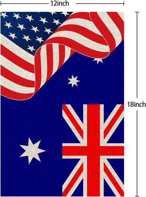 America Australia Garden Flag/America & Australia Yard House Lawn Sign/National Flag Door Yard Lawn Sign Decor/National Friendship Outdoor Decorat...