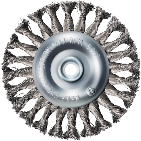Mercer Industries 184010 - 6" x 1/2" x 1/2", 5/8" Knot Wire Wheel, .014 Carbon Steel Wire...