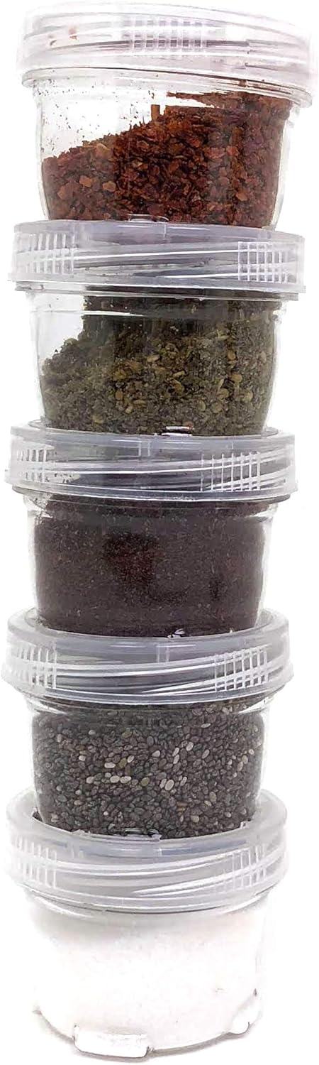 Paylak Storage Containers Stackable Interlocking Detachable 5 For Beads Crafts Medicine Small Items 2" Round...